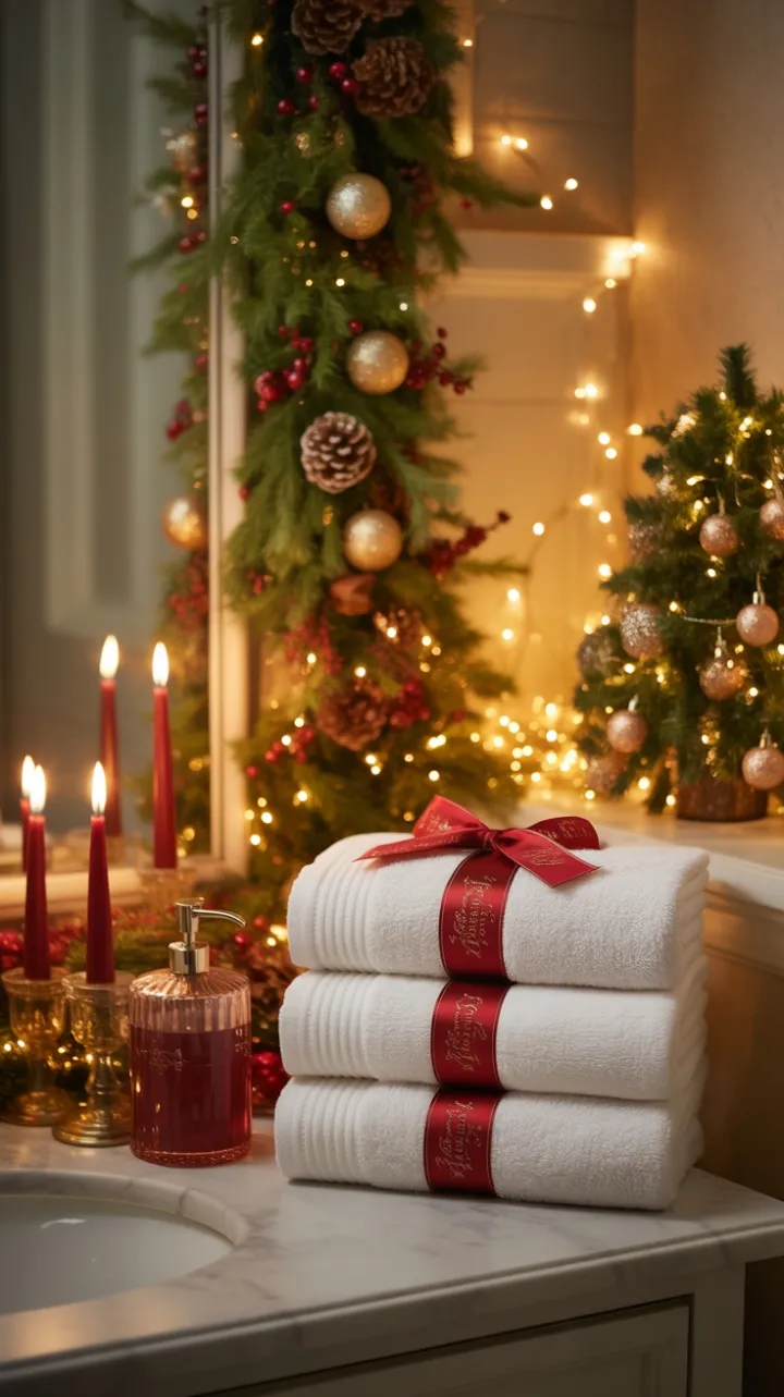 Cranberry &#038; Candlelight: A Luxurious Christmas Bathroom Retreat