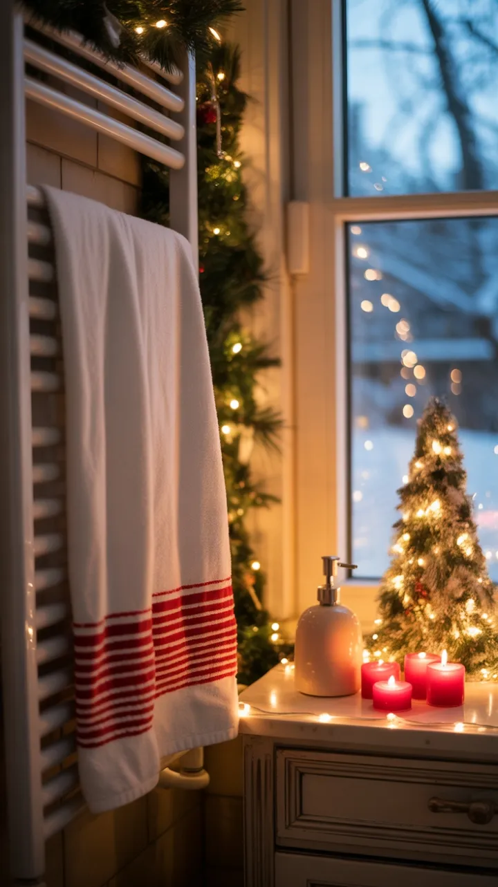 Cozy Holiday Bath Retreat with Twinkling Lights