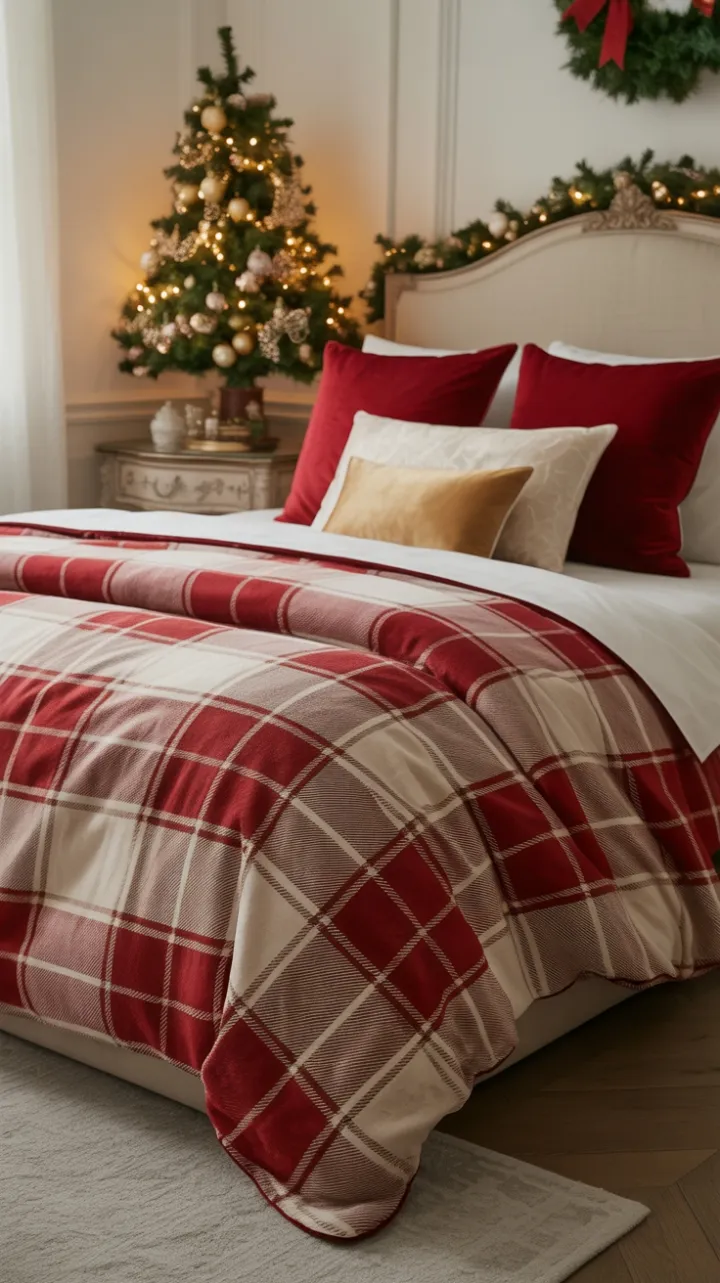 Tartan Dreams in a Luxurious Christmas Bedroom