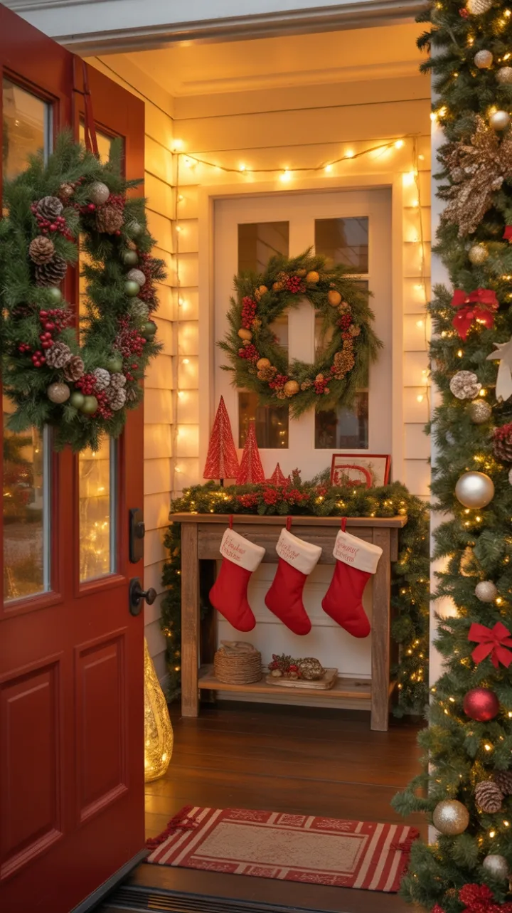 Warm Red-and-White Christmas Welcome