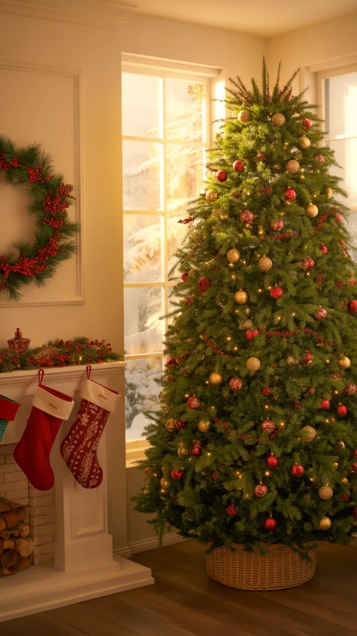 A Warm Christmas Glow by the Snowy Window