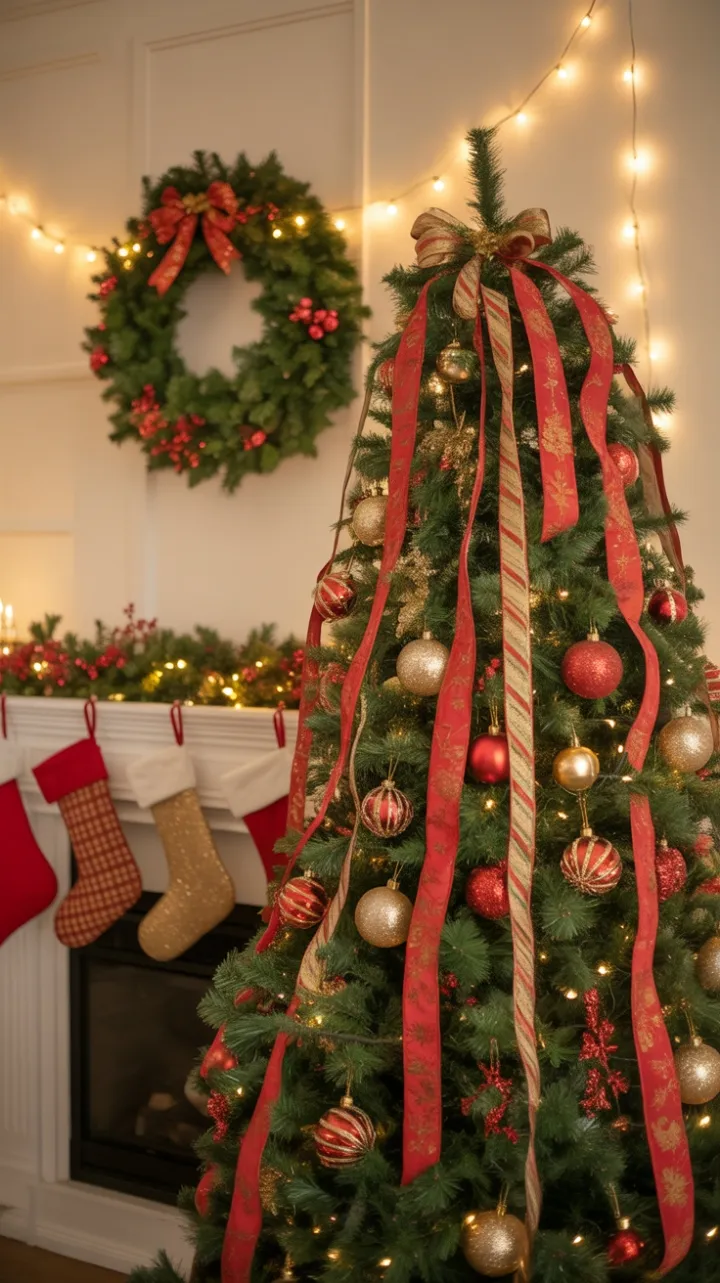 Twinkling Hearth and Golden Christmas Glow