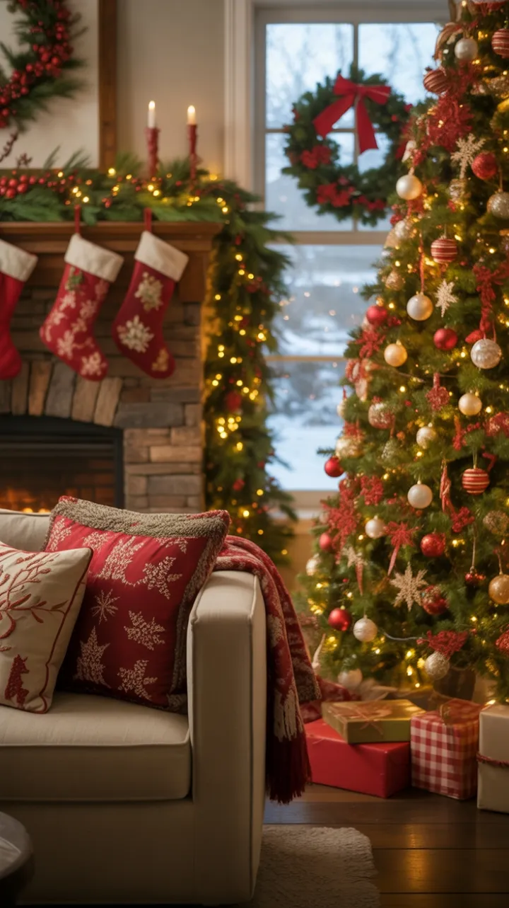Snow-Kissed Hearth and Warm Holiday Lights