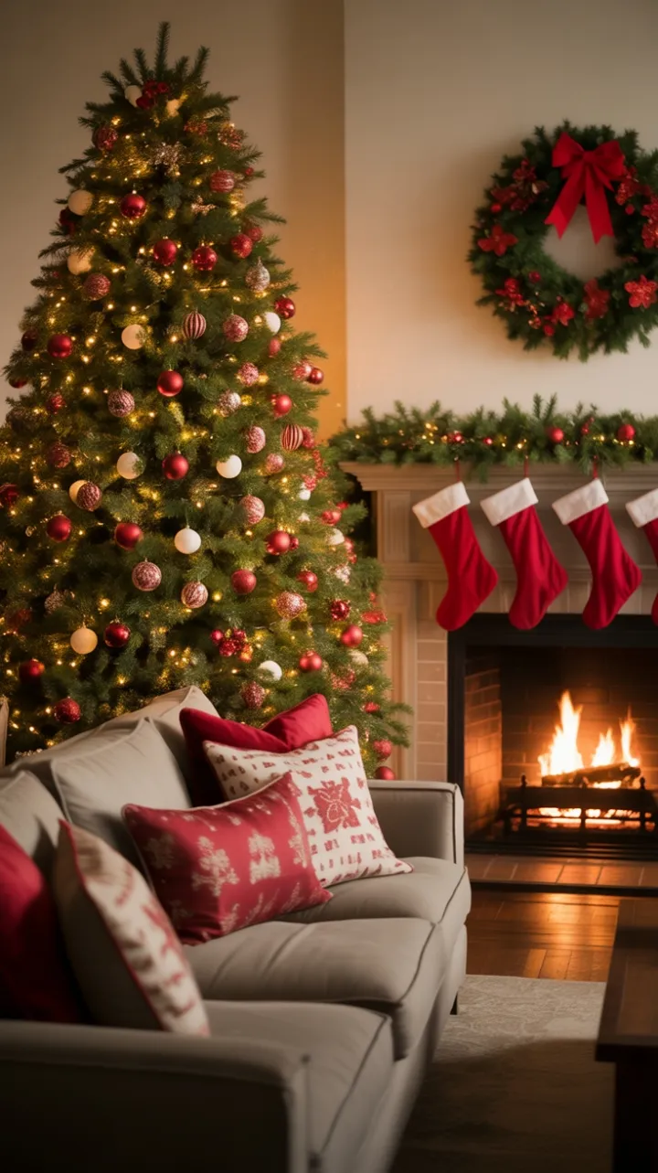 Twinkling Fir and Fireside Holiday Warmth
