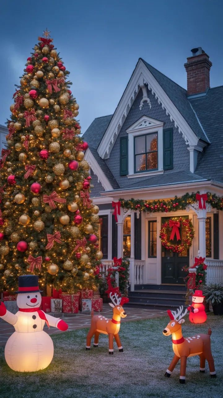 Victorian Christmas Dream Bathed in Warm Evening Glow
