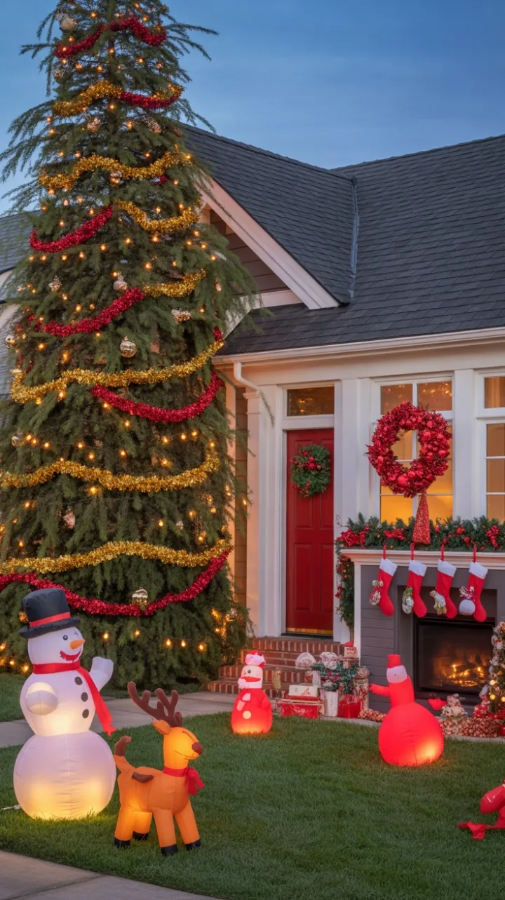 Twinkling Dusk at the Cozy Christmas Home