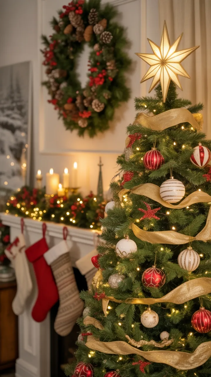 Classic Christmas Charm Bathed in Warm Holiday Light