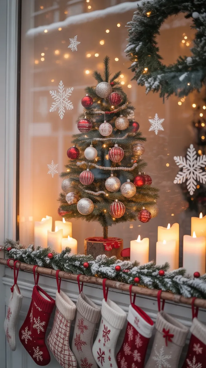 Snow-Dusted Window, Warmth and Wonder Within