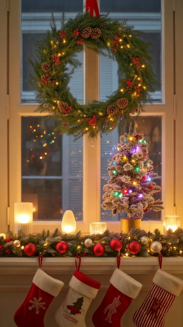 A Cozy Window of Twinkling Christmas Cheer