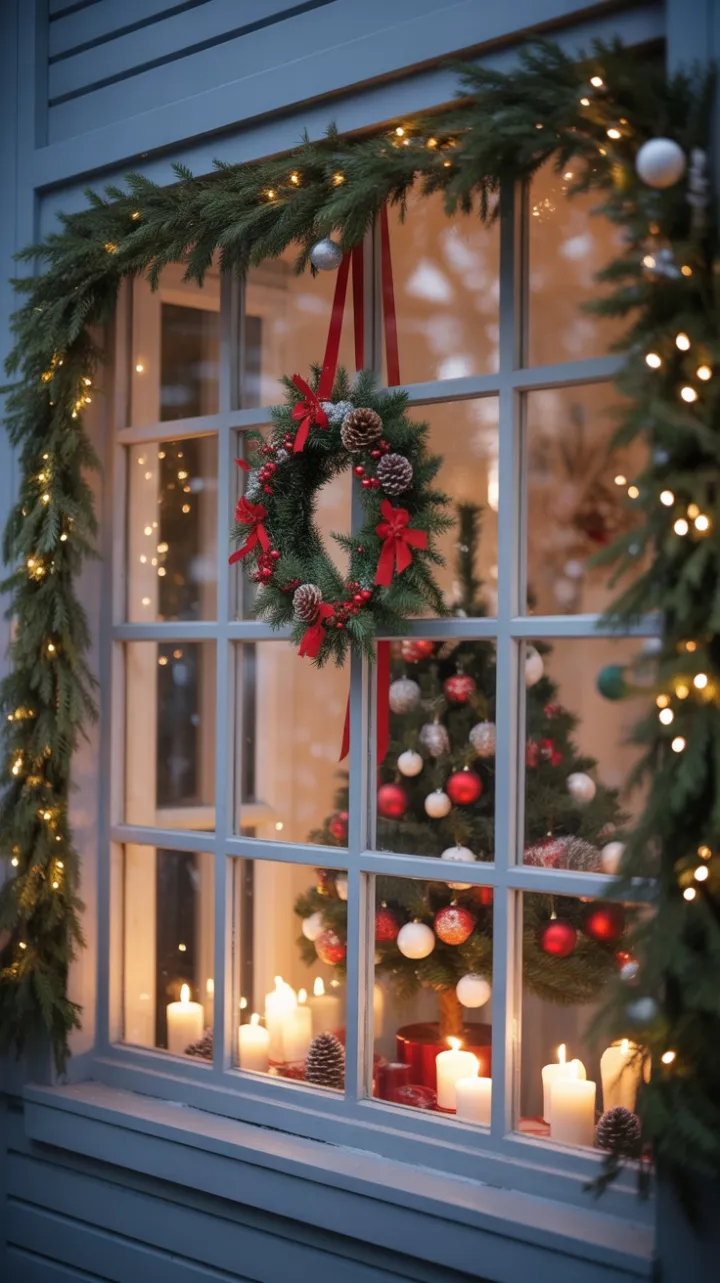 Snow-Kissed Window of Christmas Warmth