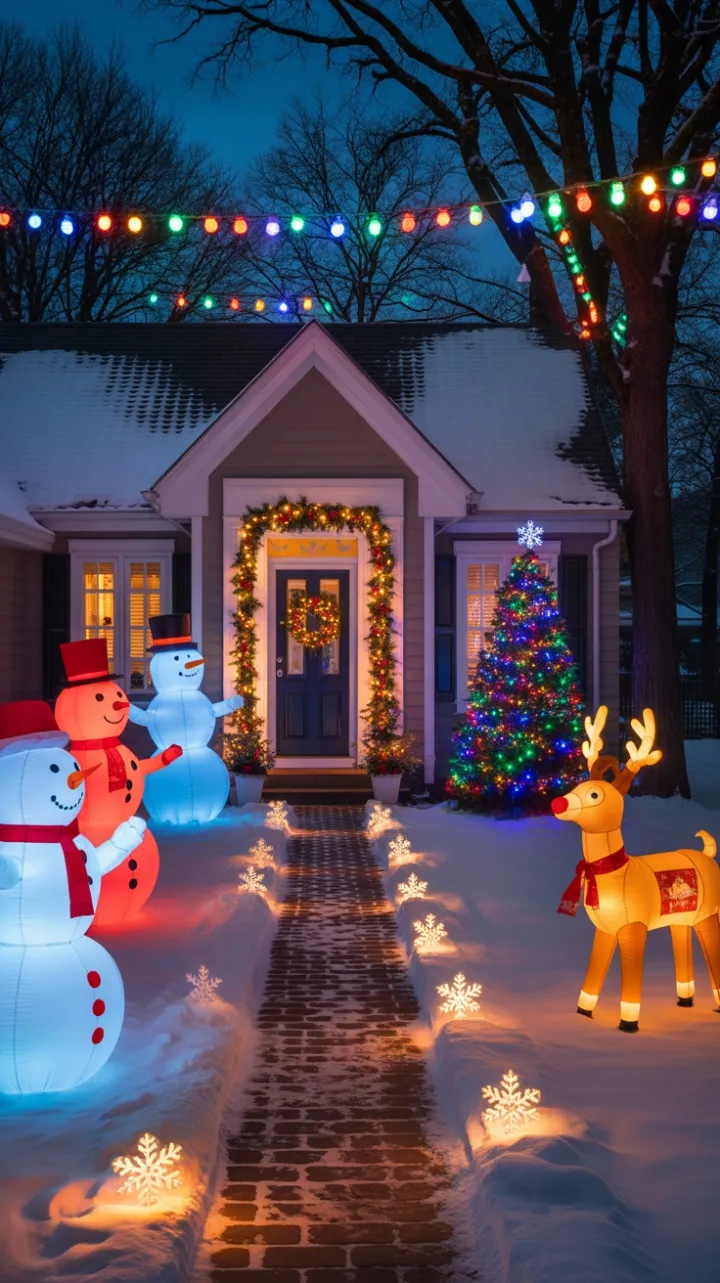 Snowflake-Lit Path to a Festive, Twinkling Holiday Home