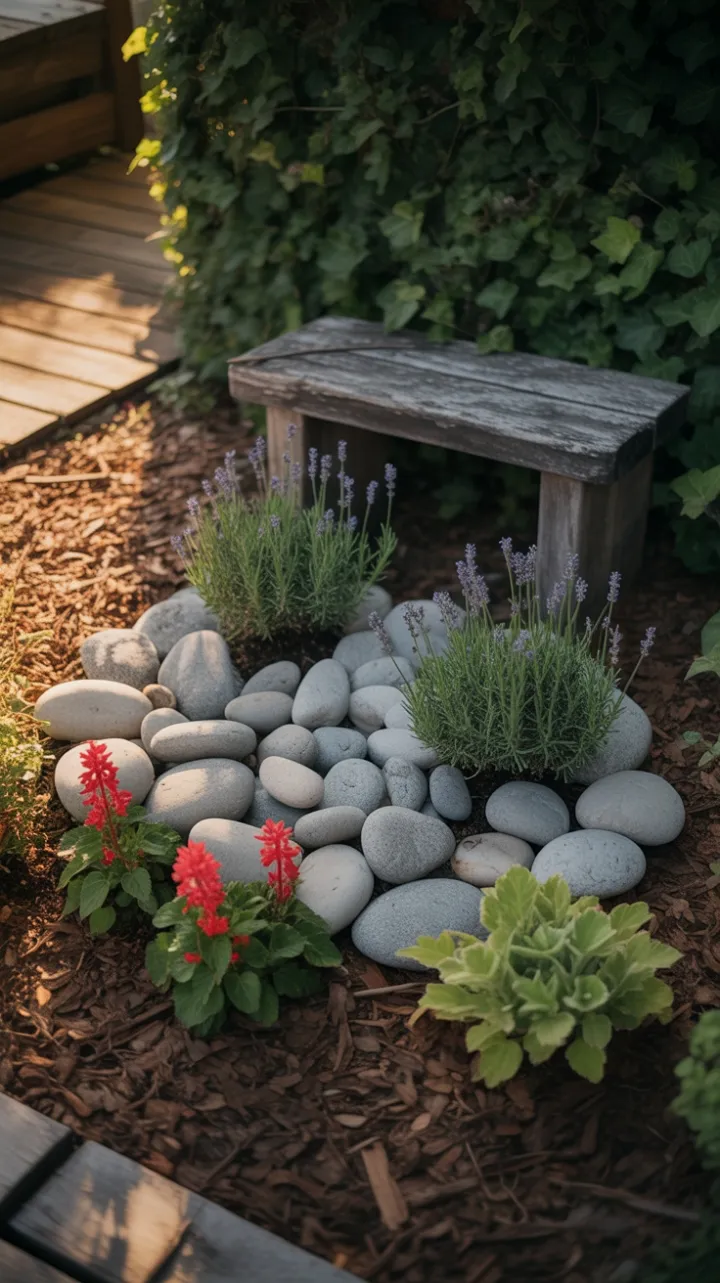 Lavender and Riverstone Serenity at Golden Hour