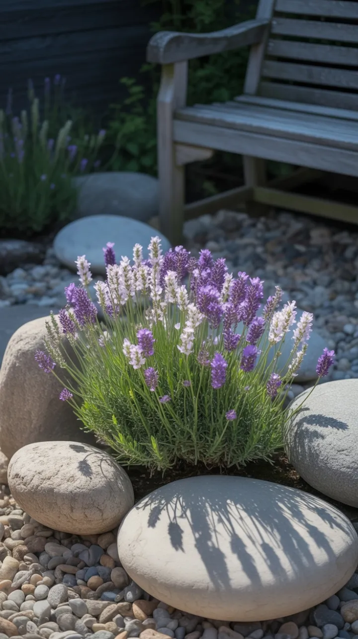 Lavender Whispers by the Weathered Bench