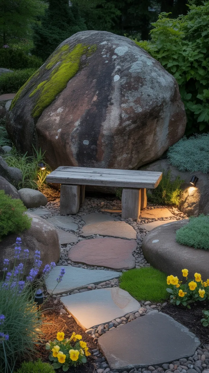 Moss-Kissed Granite and Winding Stone Paths