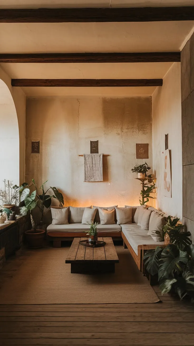 This cozy apartment effortlessly blends rustic charm with modern minimalism. The warm glow of the lighting, the natural wood floors, and the carefully chosen artwork create a space that feels both inviting and sophisticated. A sanctuary for relaxation and quiet contemplation.