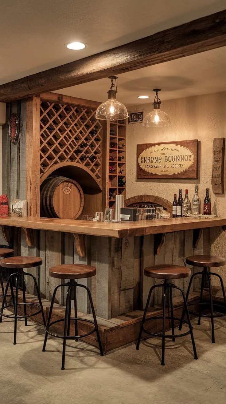Unwind in this charming country-style basement bar. A collection of vintage finds and the rich scent of aged spirits create a unique ambiance. Settle onto one of the stools, grab a glass, and let the worries of the day melt away. A perfect spot for quiet contemplation or lively conversation. A place to call your own.