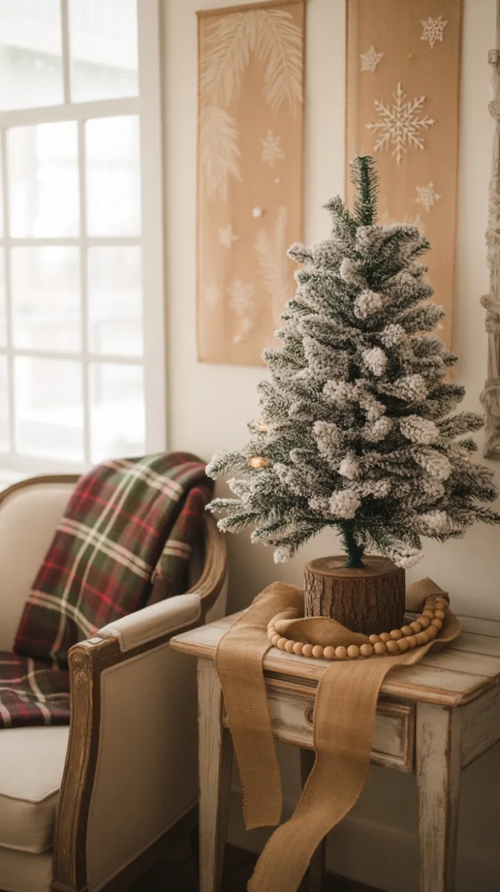 Cozy Rustic Christmas Nook Bathed in Winter Light