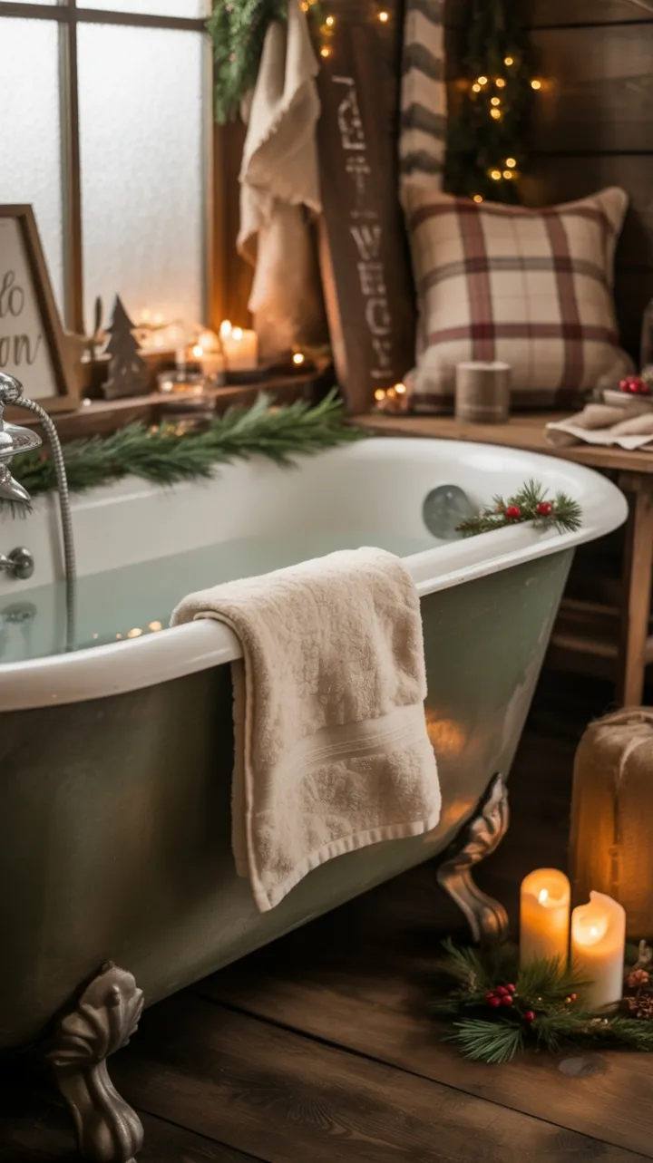 Cozy Rustic Clawfoot Christmas Retreat