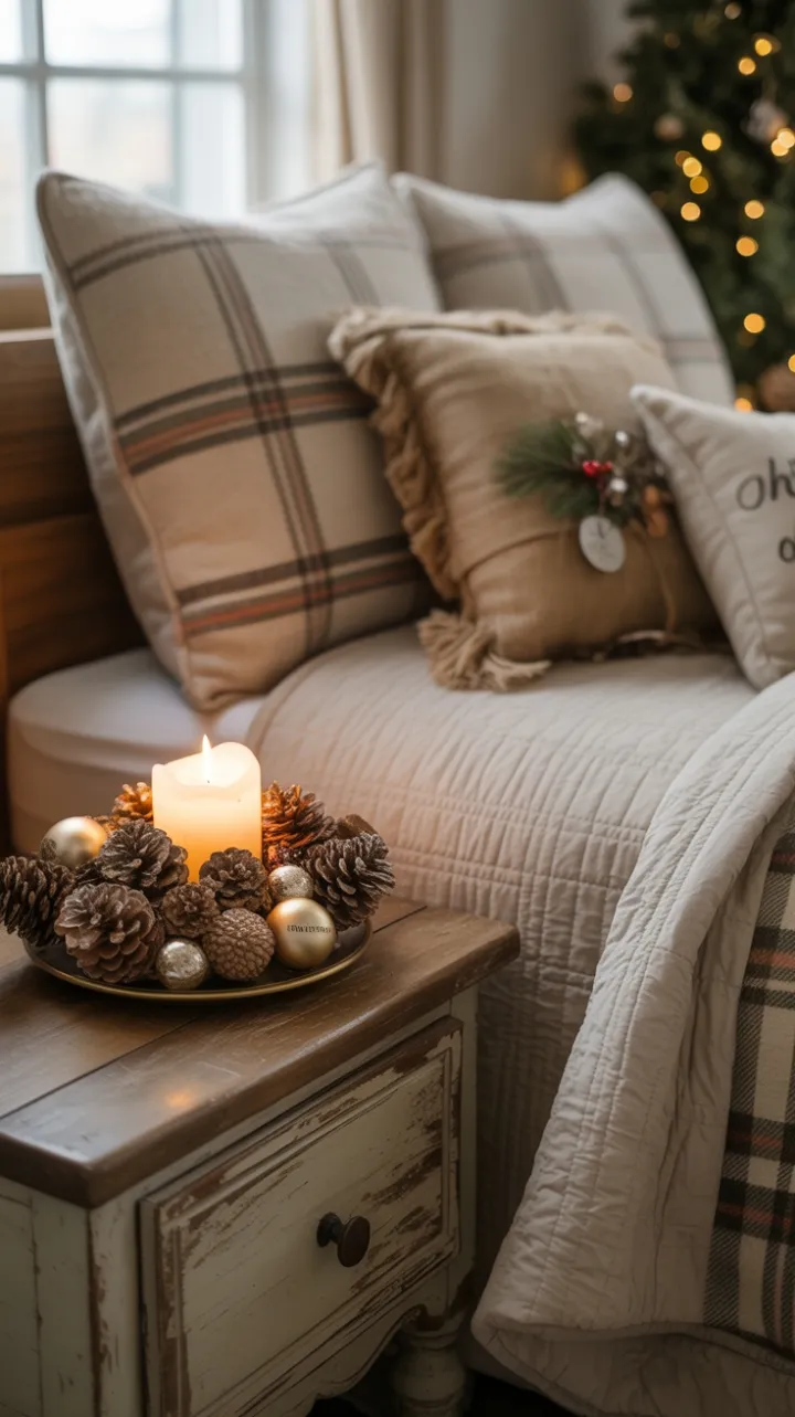 Cozy Rustic Christmas Bedroom Nook