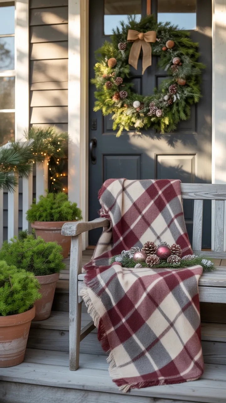 Golden-Hour Christmas on a Rustic Porch