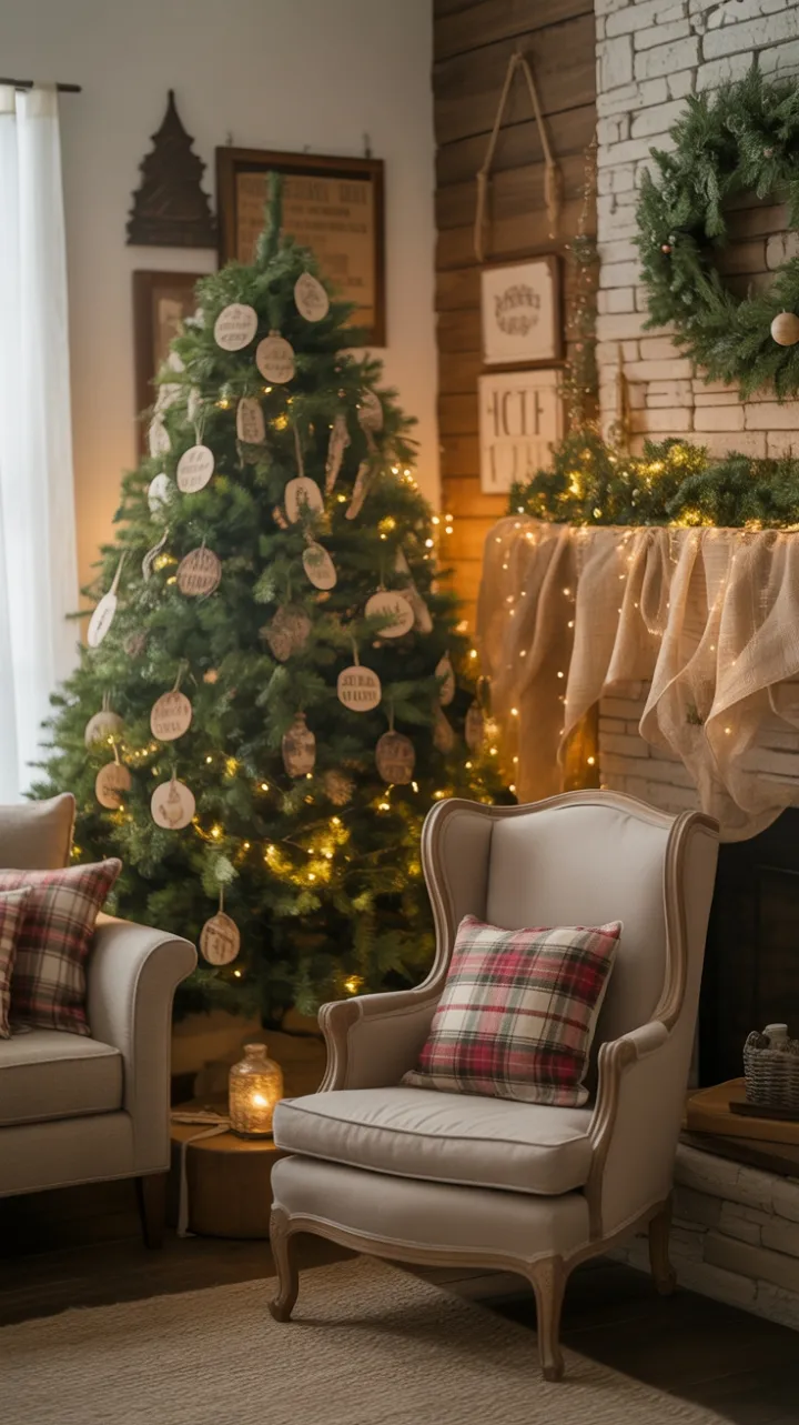 Handcrafted Rustic Christmas Hearth of Warmth and Light