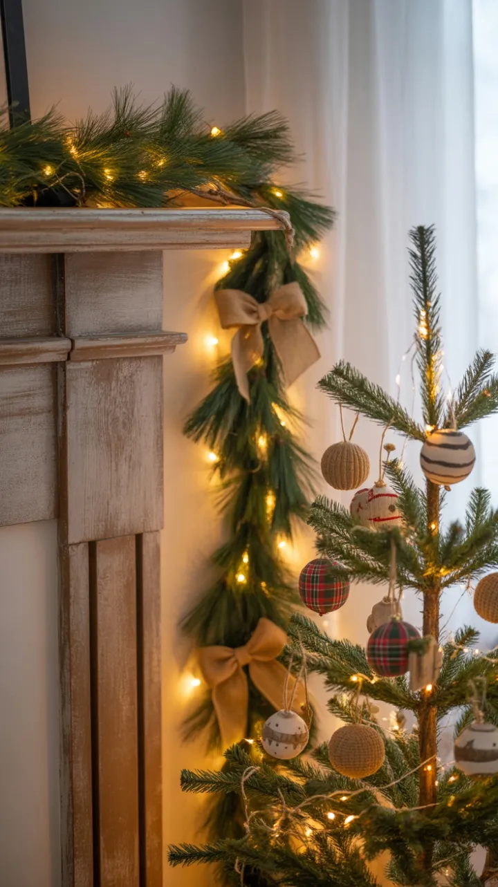Rustic Christmas Nook Bathed in Warm Winter Light