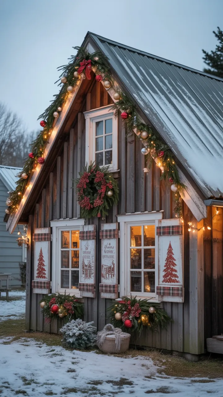 Snow-Kissed Cottage Wrapped in Holiday Charm