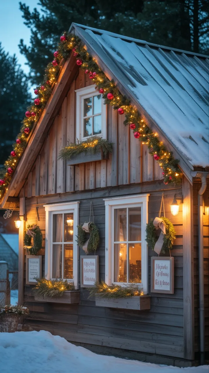 Twilight Glow on the Cozy Christmas Cottage
