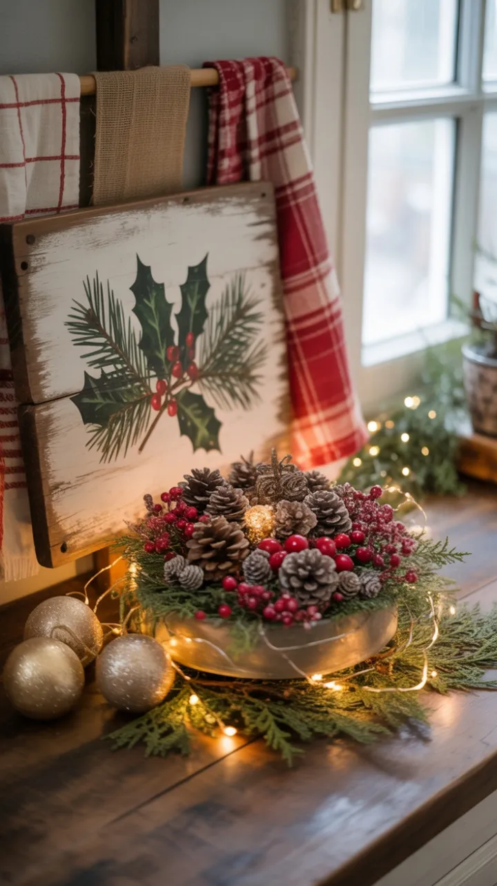 Rustic Christmas Glow by the Window