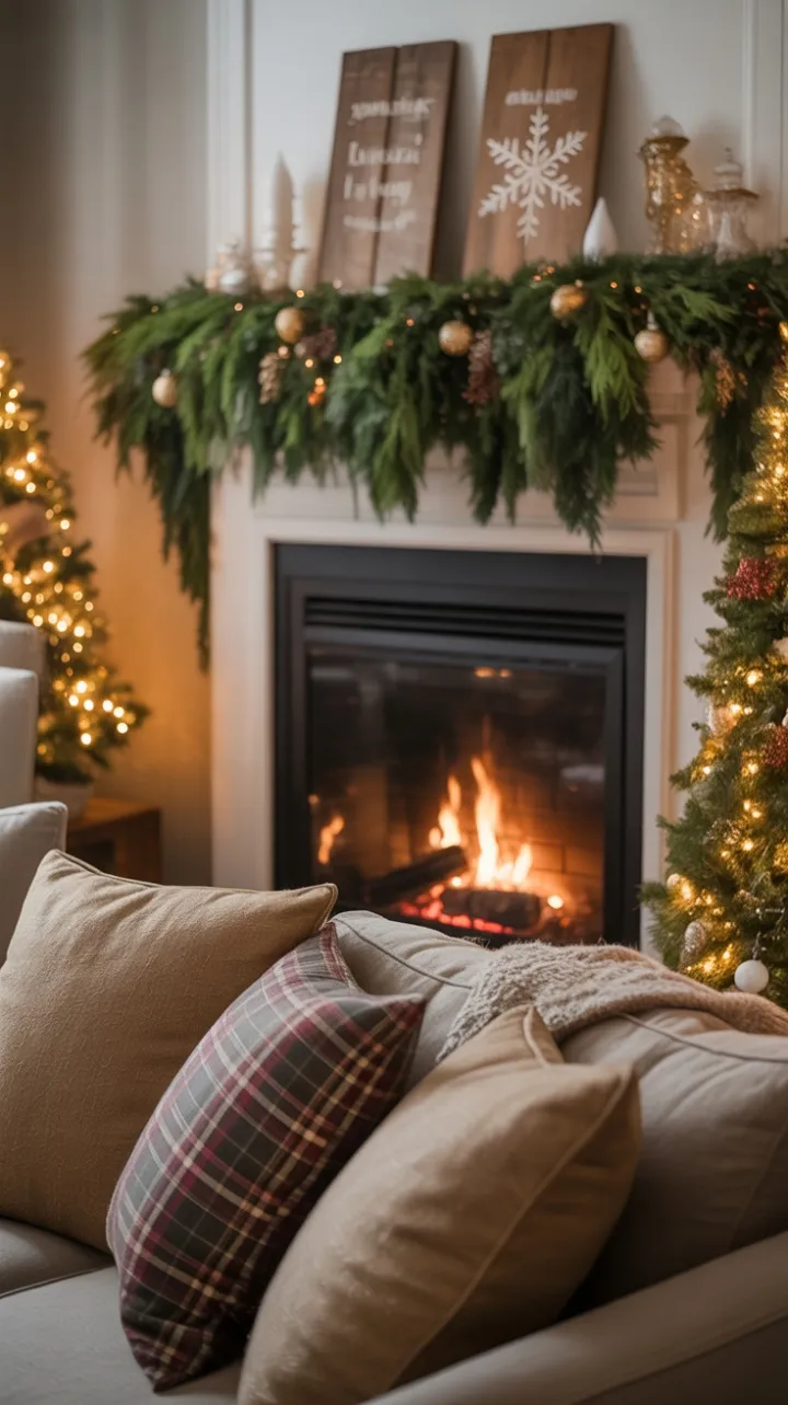Crackling Hearth Cozy Christmas in Rustic Elegance