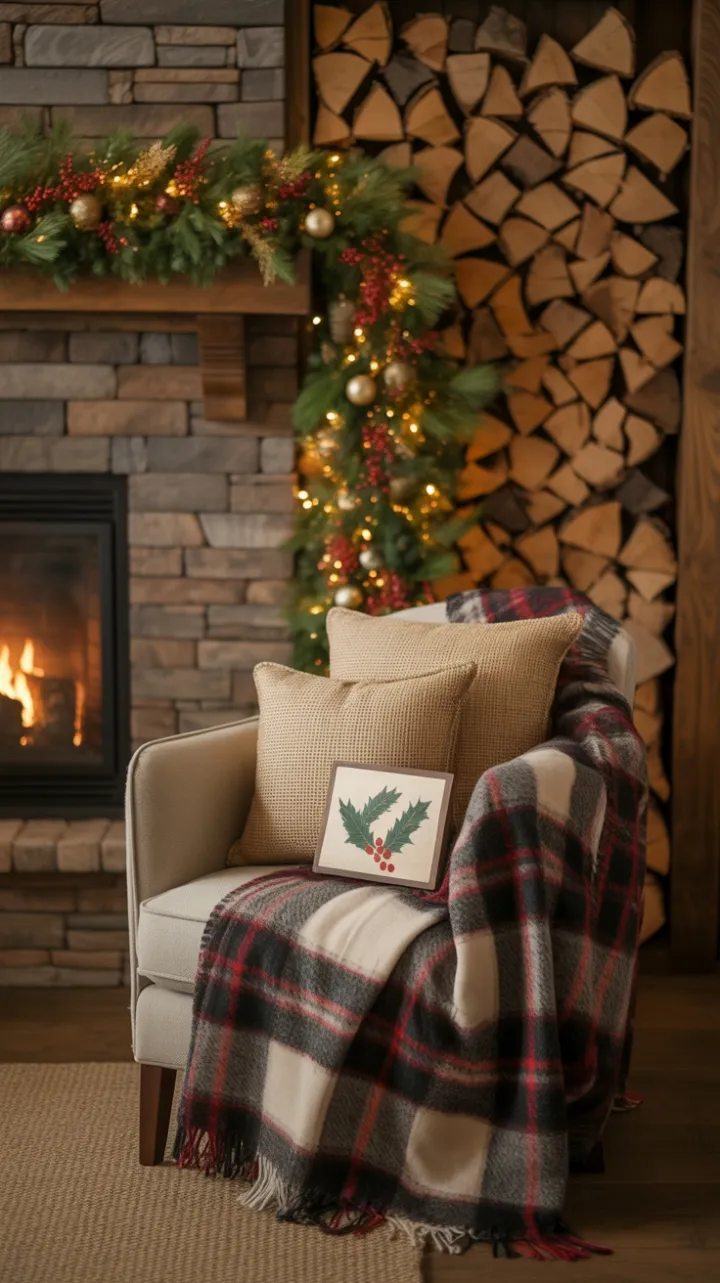 Warmth of a Rustic Christmas Hearth