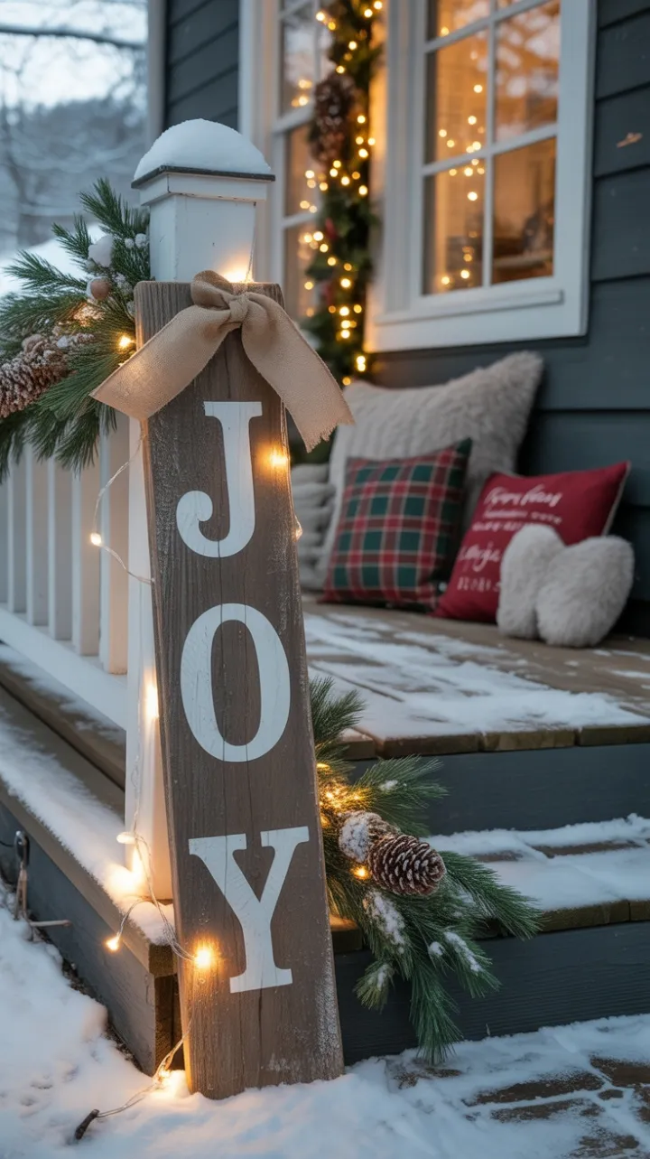 Warmth and Joy on a Snow-Dusted Porch