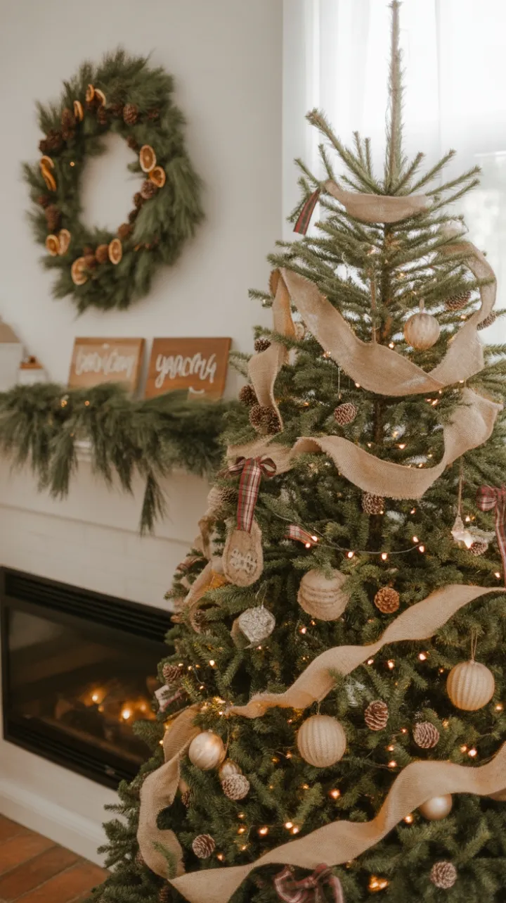 Rustic Burlap Christmas by the Fireside