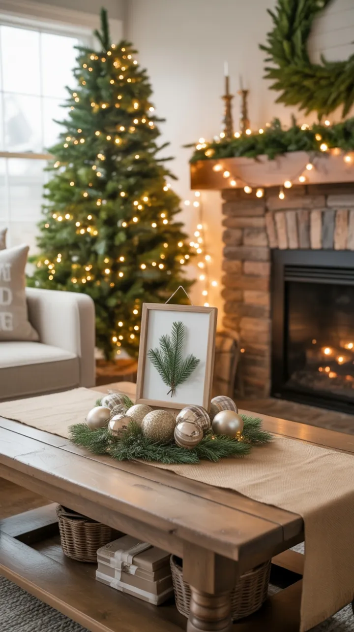 Cozy Rustic Christmas Living Room Bathed in Winter Light