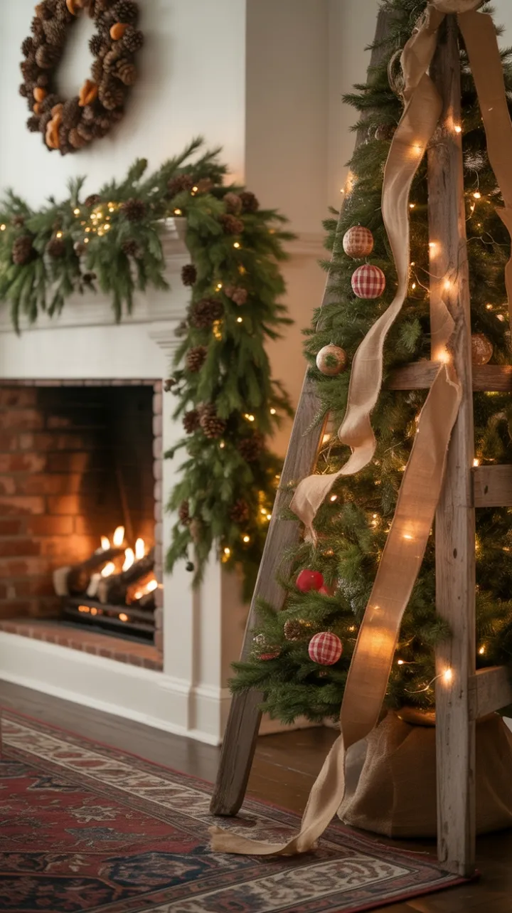 Warmth of a Rustic Christmas Hearth