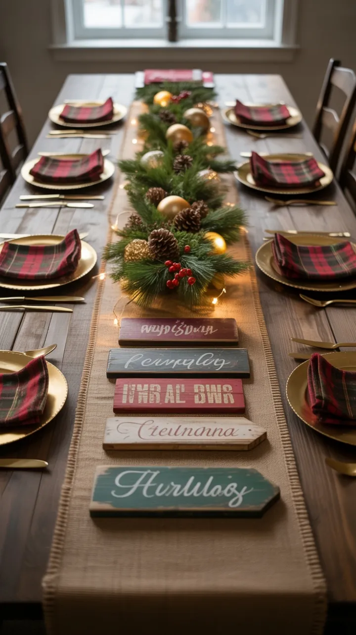 Cozy Rustic Christmas Table Dressed in Burlap, Pinecones, and Golden Light