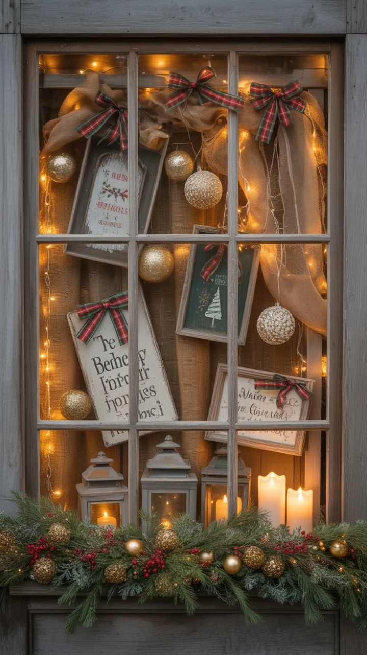 Warmth and Wonder in a Rustic Christmas Window