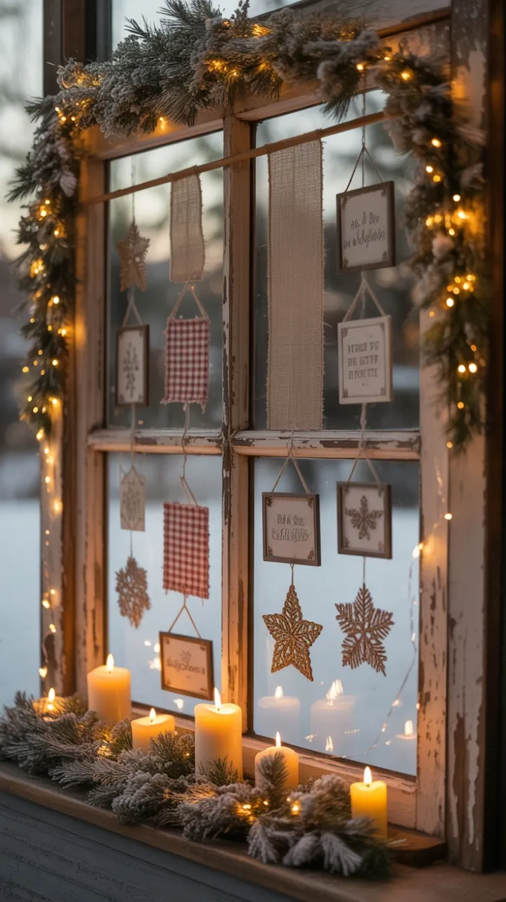 Hearthside Glow Through a Vintage Christmas Window