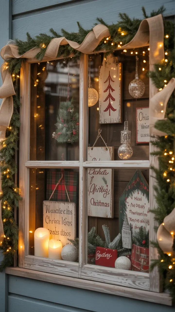 A Cozy Rustic Christmas Window Glow