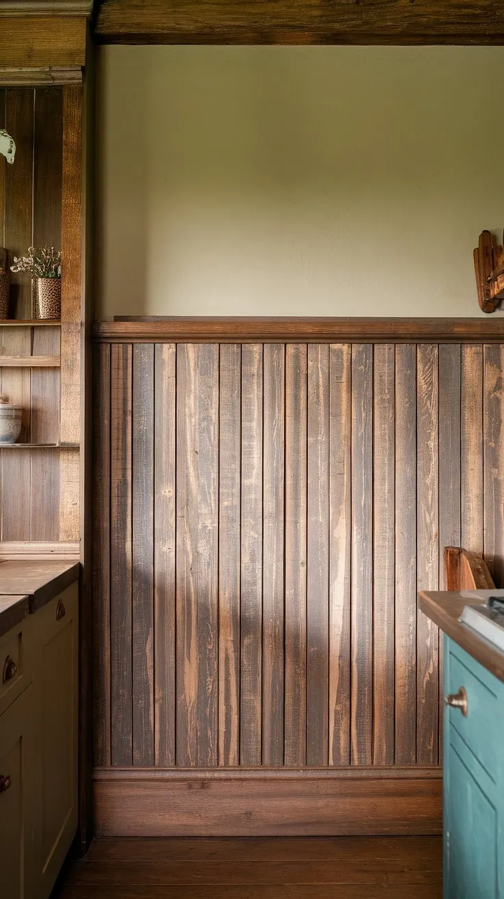 Warmth, character, and timeless style come together in this craftsman kitchen. The rustic wainscoting, with its weathered wood paneling, adds a touch of history and undeniable charm to the space. A perfect blend of old-world craftsmanship and modern comfort.