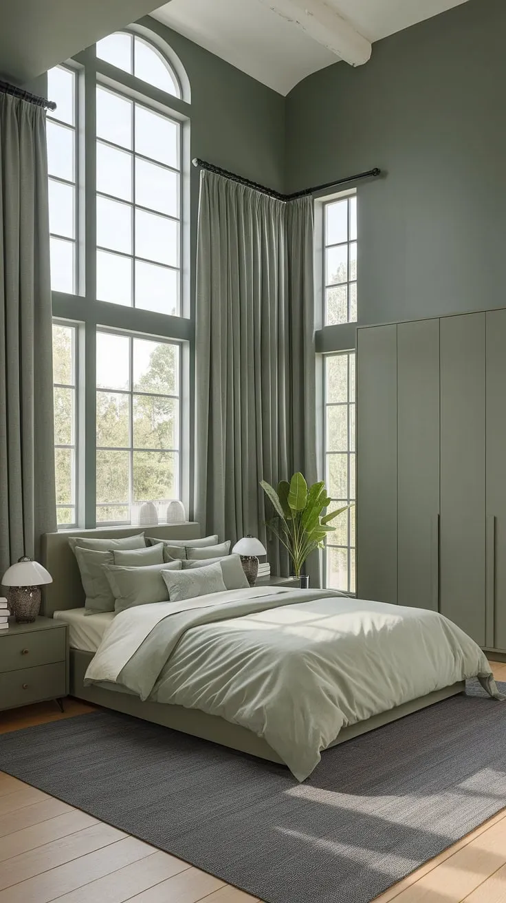 Transform your space with this sage green bedroom featuring gray and green bedroom ideas that inspire dream bedroom vibes and new room ideas for a stylish room redesign.
