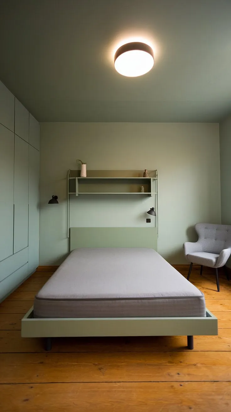 Discover dream bedroom inspiration with this minimalistic sage green and gray room redesign, perfect for redecorating your bedroom with stylish green room ideas.