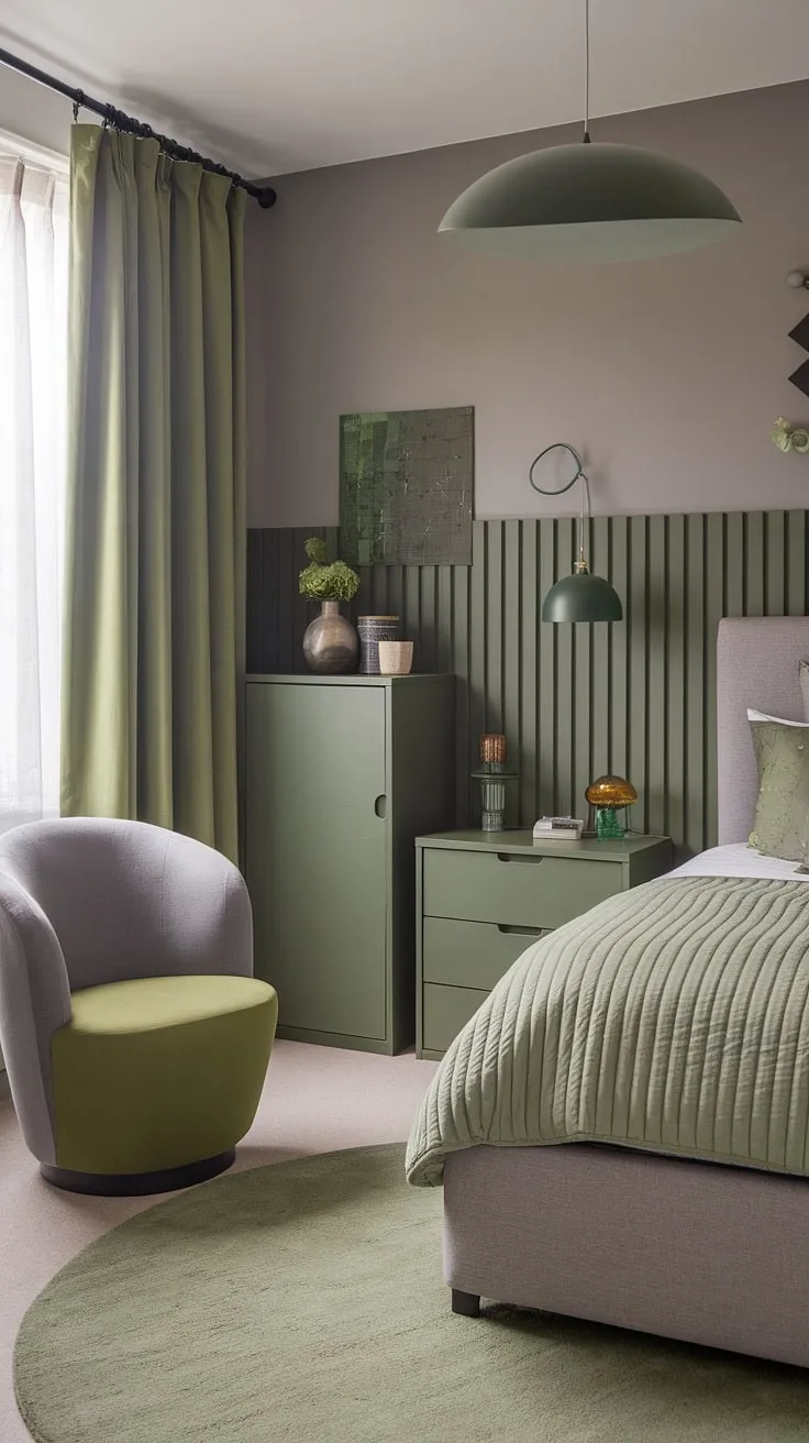 Transform your space with sage green bedroom ideas featuring gray accents for a cozy vibe that inspires your dream bedroom redesign.