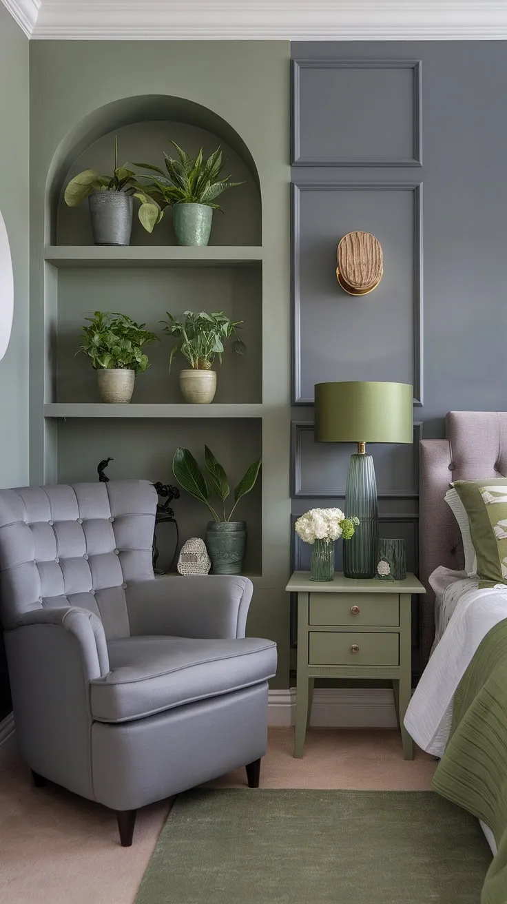 Transform your space with sage green bedroom ideas featuring gray and green furniture for a cozy vibe that inspires your dream bedroom redesign.