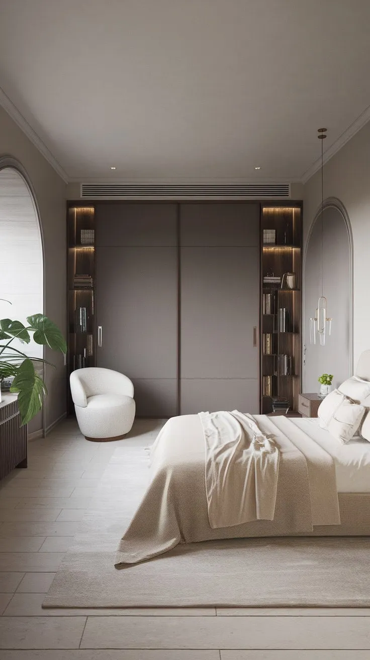 Awaken in a serene Scandinavian sanctuary where minimalist design, natural wood, and lush greenery harmonize to create a tranquil escape.