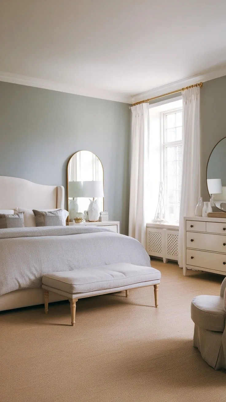 Awakening in this elegantly designed Scandinavian bedroom promises a serene blend of luxury and comfort in a soothing neutral palette.