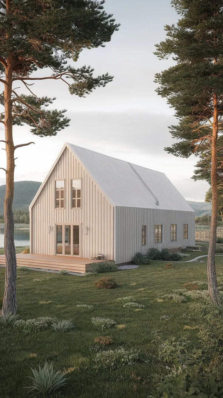 Nestled amidst rolling hills and sparkling water, this Scandinavian-inspired home is a testament to understated elegance. Its clean lines and natural materials create a harmonious connection between architecture and nature, offering a peaceful retreat from the everyday. A true haven.