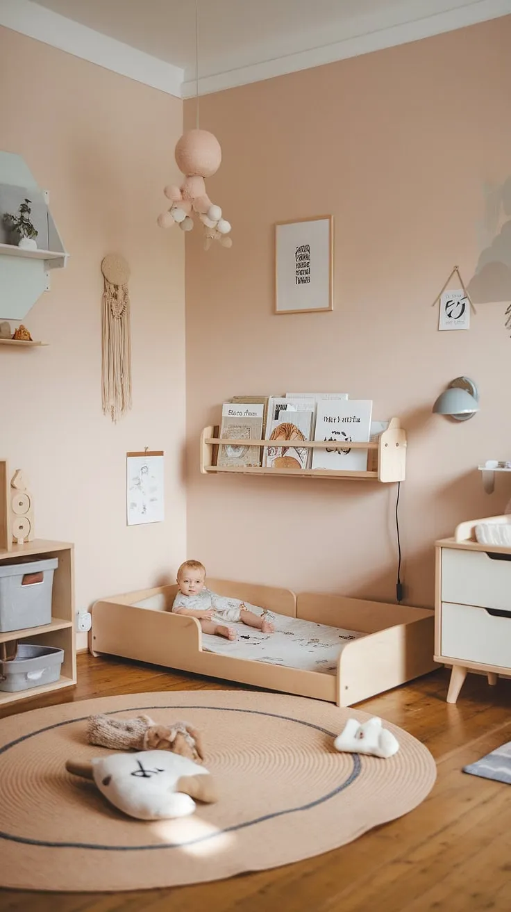 This shared bedroom perfectly blends Scandinavian minimalism with the practical elegance of Montessori design. A testament to creating a harmonious space for siblings of different ages, it prioritizes accessibility, natural materials, and a sense of calm, allowing each child to thrive in their own way.