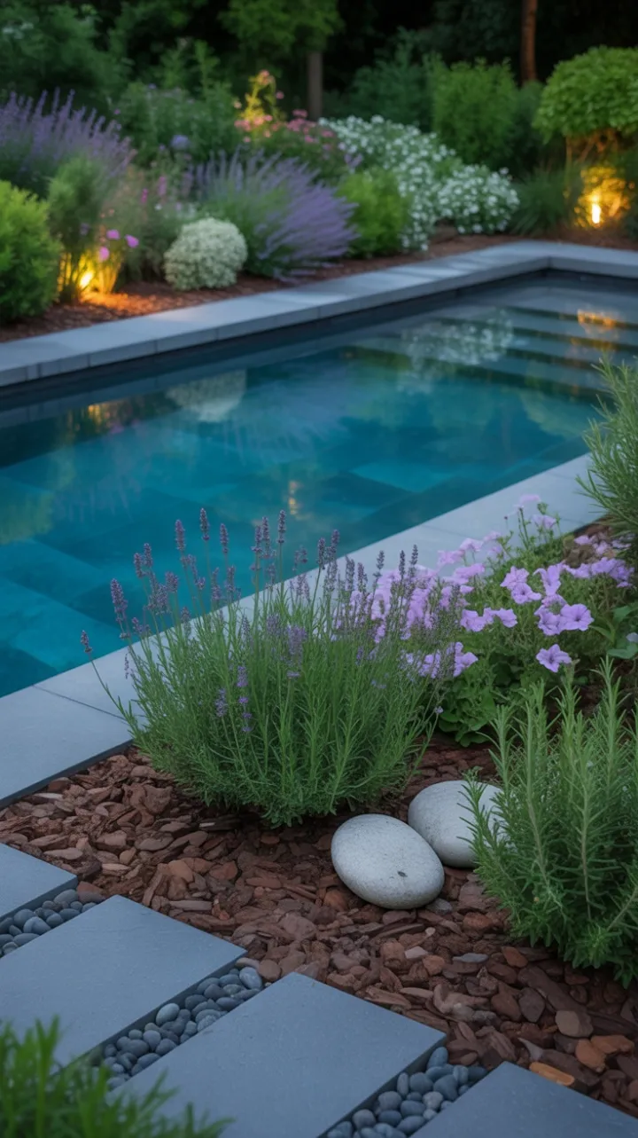 Dusk Serenity at the Modern Turquoise Pool