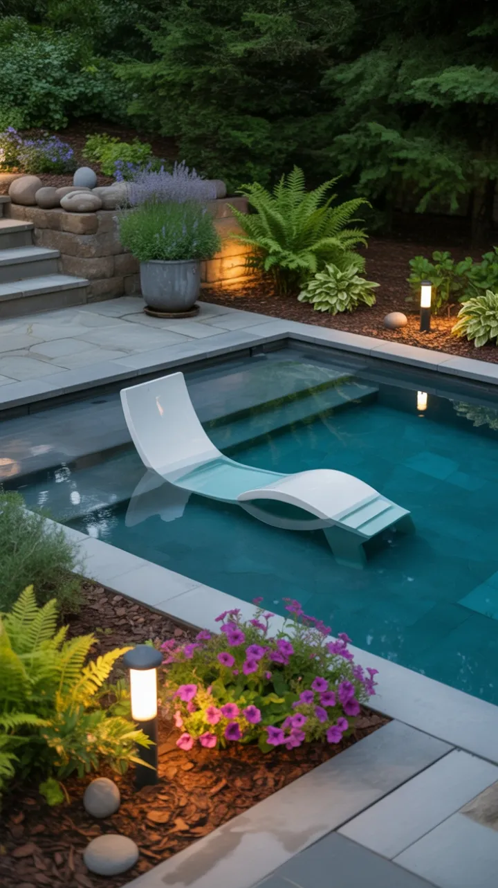 Lush Backyard Oasis with an Inviting Semi-Inground Pool